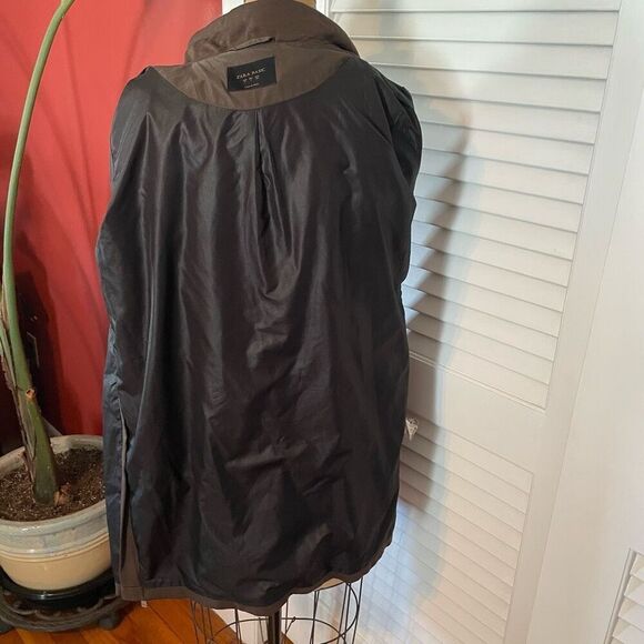 ZARA BASIC | olive green utility jacket with removable hood S - Picture 15 of 16